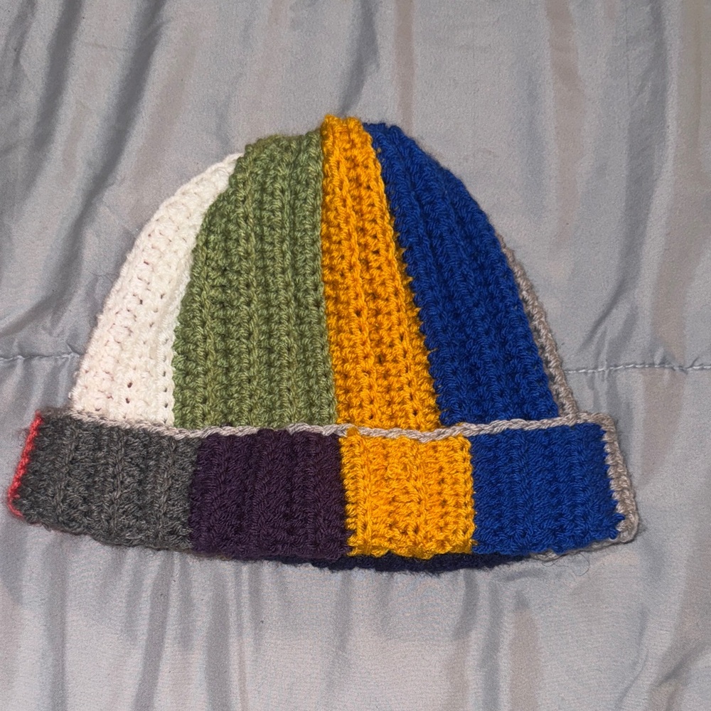 Handmade Striped Knit Beanie
